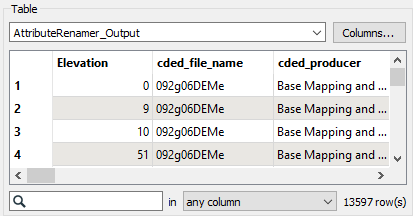 Inspecting AttributeRenamer output